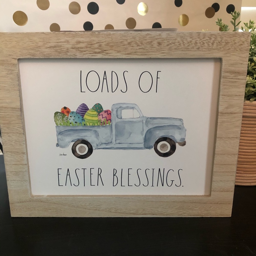 Rae Dunn LOADS OF EASTER BLESSINGS wooden sign